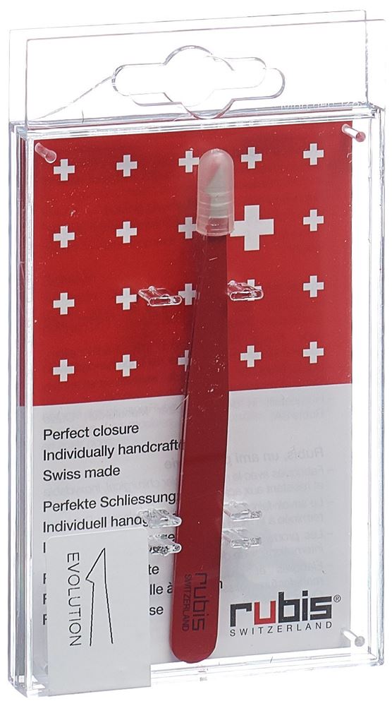 RUBIS Pinzette evolution rot Inox 1 Stk