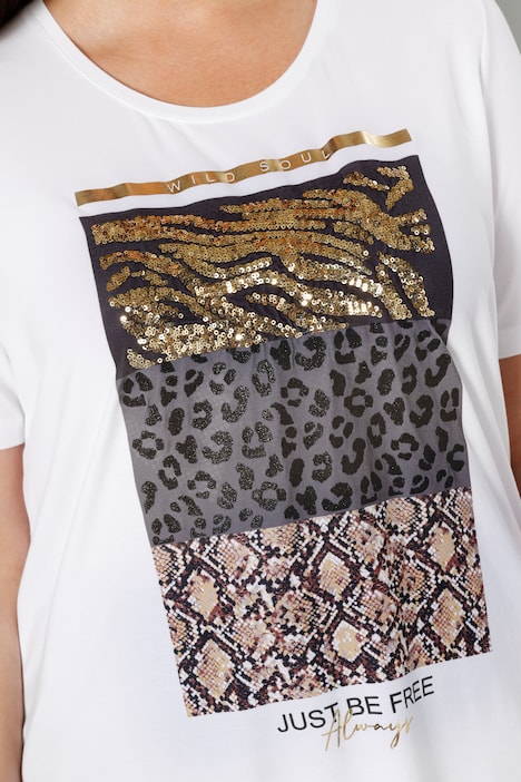 T-Shirt, großer Druck, Halbarm