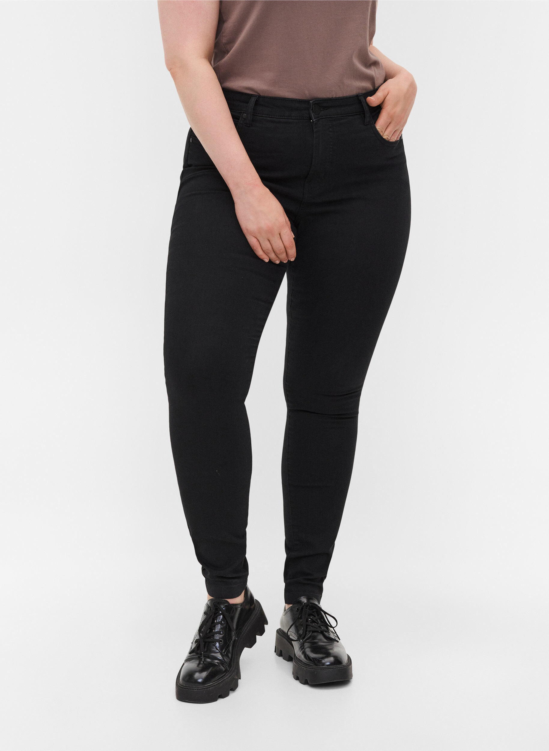 Højtaljede super slim Amy jeans