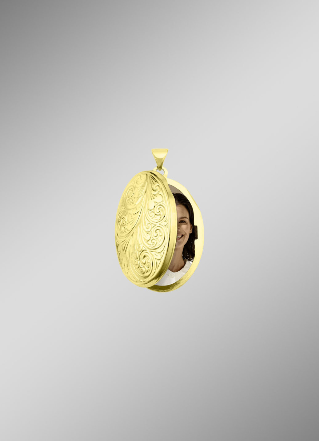 Elegantes, vergoldetes Medaillon aus Silber 925/- fein