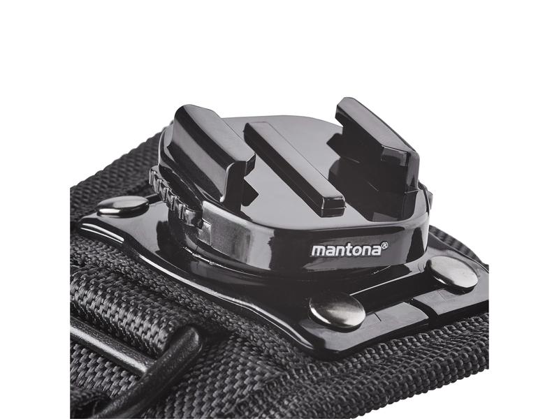 Mantona Handschuh mit 360° Schnellspann Halterung für GoPro Handschuh Halterung mit Schnellspannaufnahme für GoPro Adaptersysteme