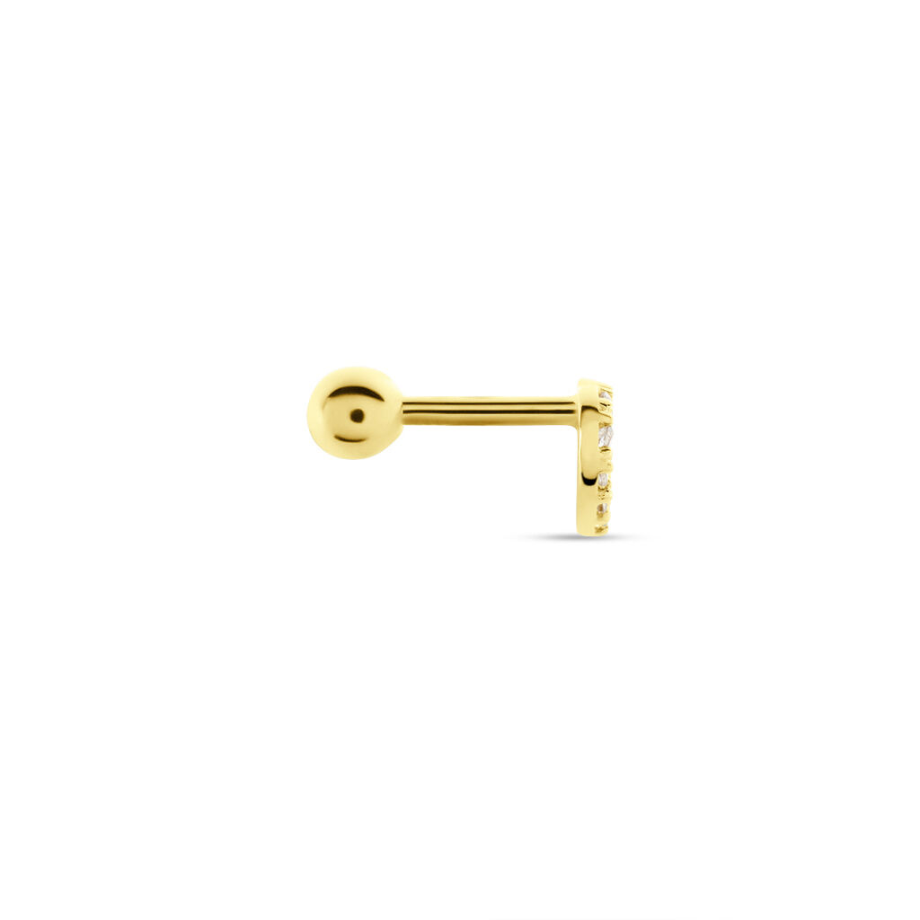Piercing D'oreille Or Jaune Alchemille Oxydes De Zirconium