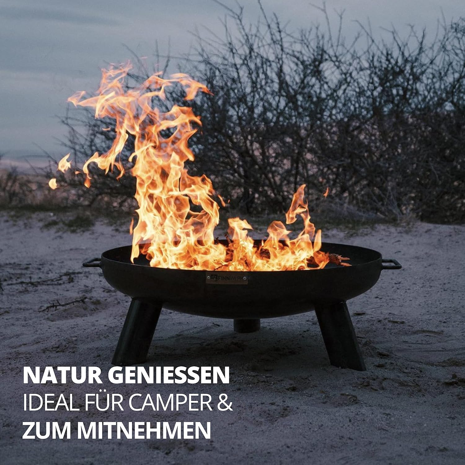 Finnwerk HARRI Feuerschale Rostoptik 60 cm - Exklusiver Stahl mit edler Rost-Patina - Kleine Feuerschalen für den Garten - Dekorativ und Rustikal - Feuerschalen Deckel separat erhältlich