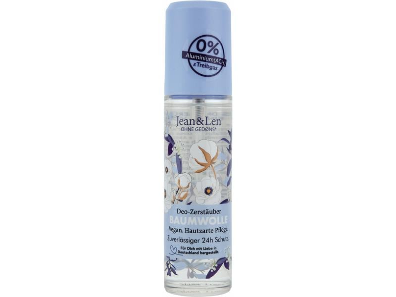 Jean & Len Deo Spray Baumwolle 75 ml Natürliches Deo garantiert ein sicheres Hautgefühl