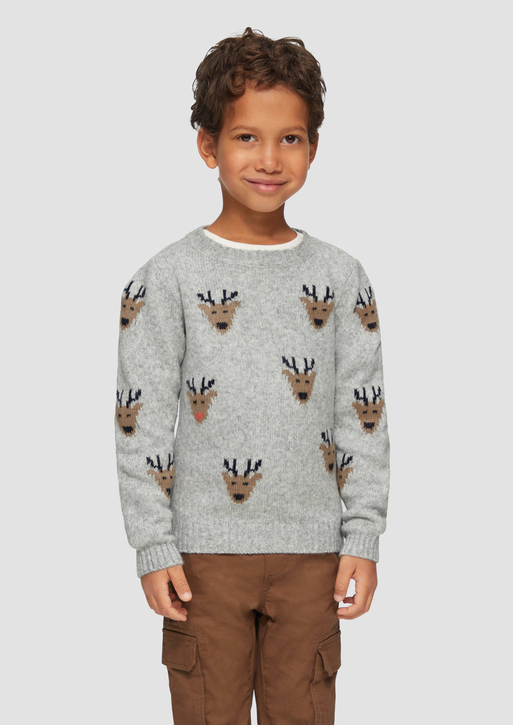 s.Oliver kersttrui grijs