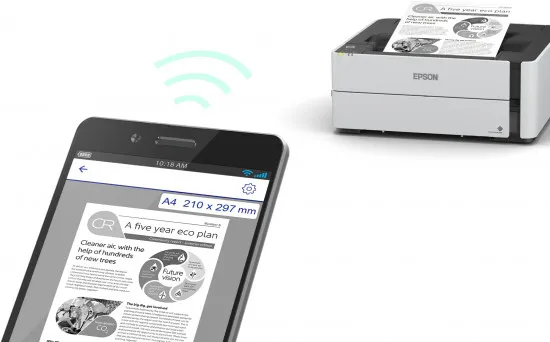Epson EcoTank ET-M1180 - Printer - S/H - Duplex - blækprinter - kan genopfyldes - A4/Legal - 1200 x 2400 dpi - op til 20 spm - kapacitet: 250 ark - USB 2.0, LAN, Wi-Fi