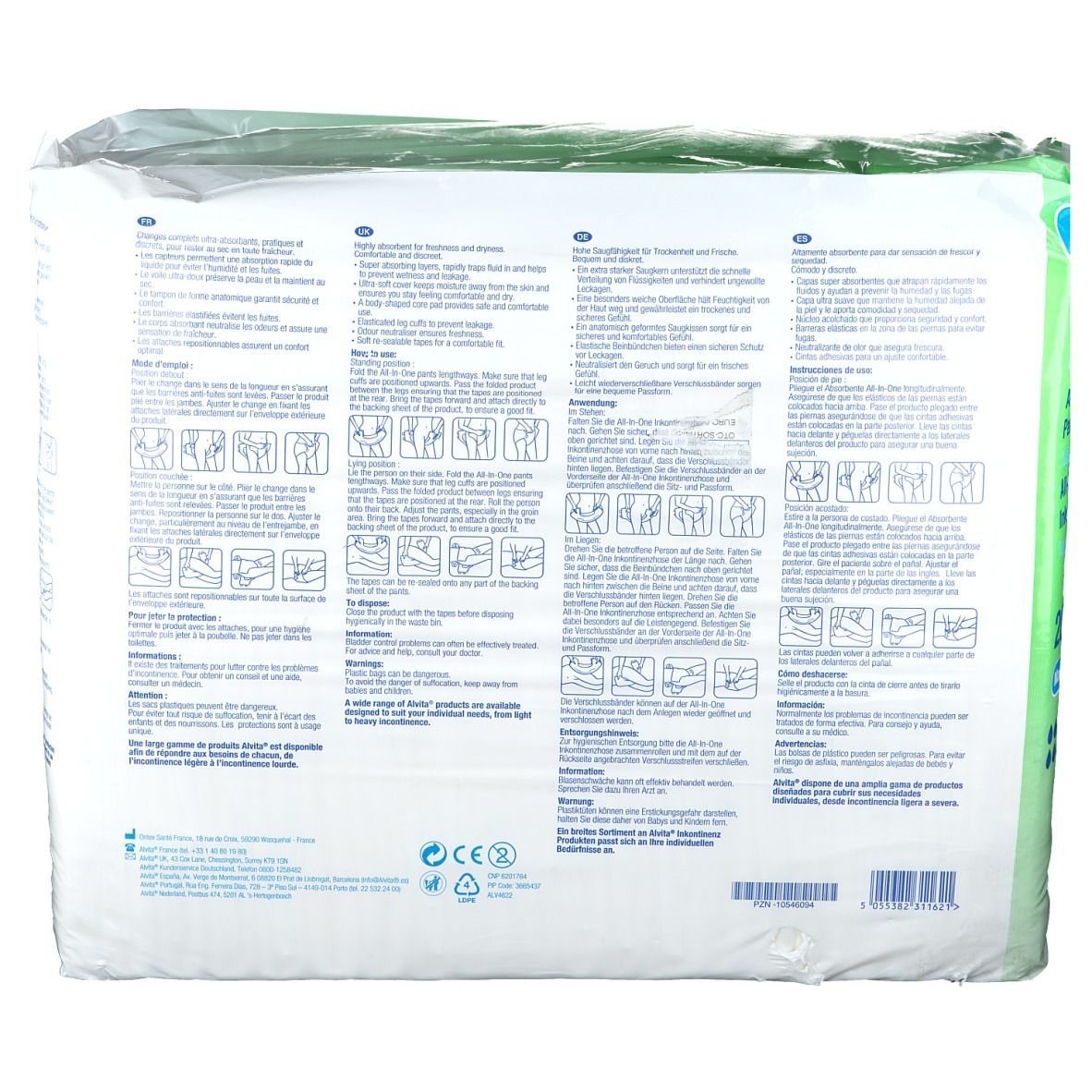 alvita® All-in-One Inkontinenzhosen Maxi Extra Large Nacht
