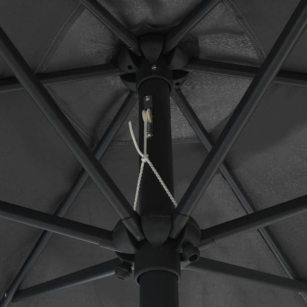 Parasol d'extérieur et mât en aluminium 270 x 246 cm anthracite
