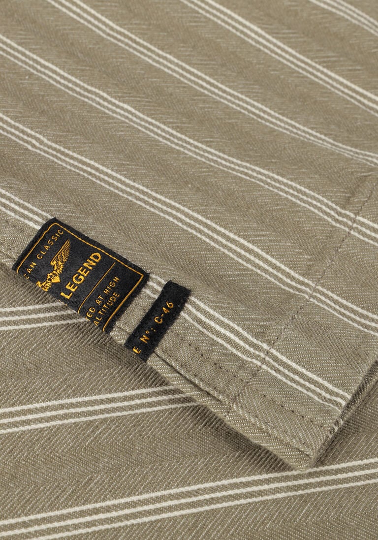 PME LEGEND groene pme legend casual overhemd long sleeve shirt yarn dyed stripe