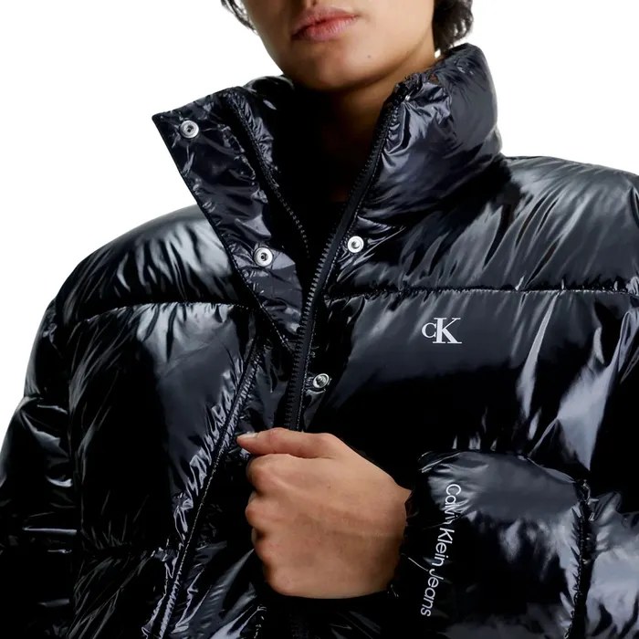 Calvin Klein Cropped Shiny Puffer Winterjas Dames