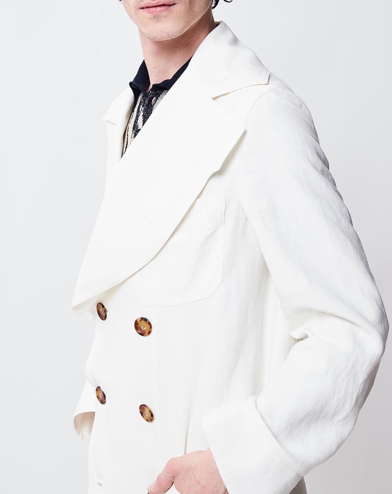 John Galliano Trench en Lin & Soie James ecru
