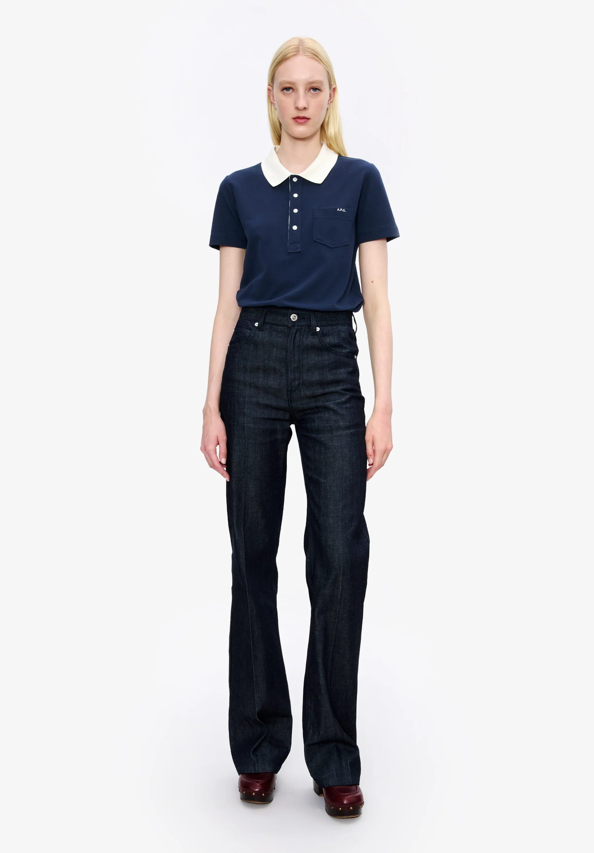polo manches courtes GOTS - Dark navy