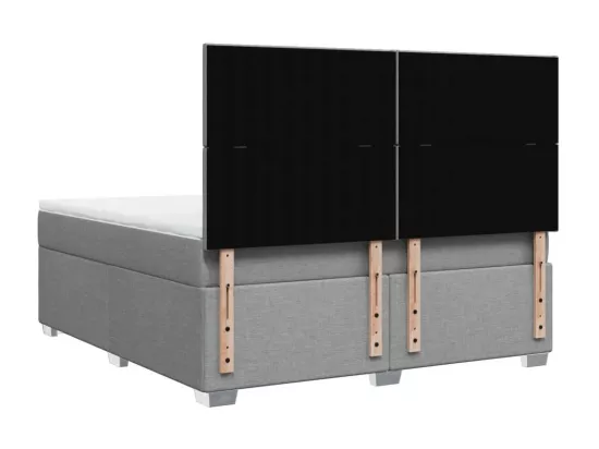 Sommier à lattes de lit avec matelas Gris clair 180x200cm Tissu