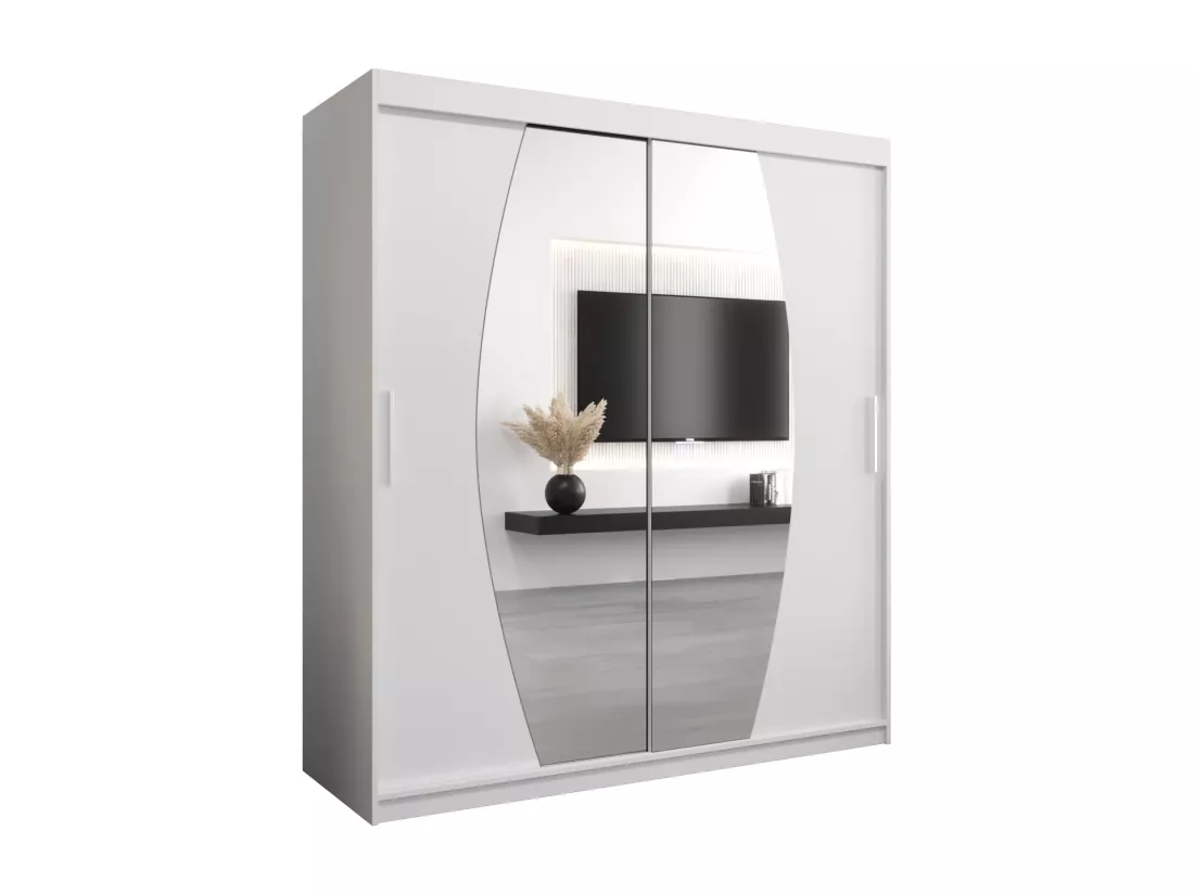 Armoire Elypse À Portes Coulissantes 200/180/62 2 portes (Blanc/Blanc)