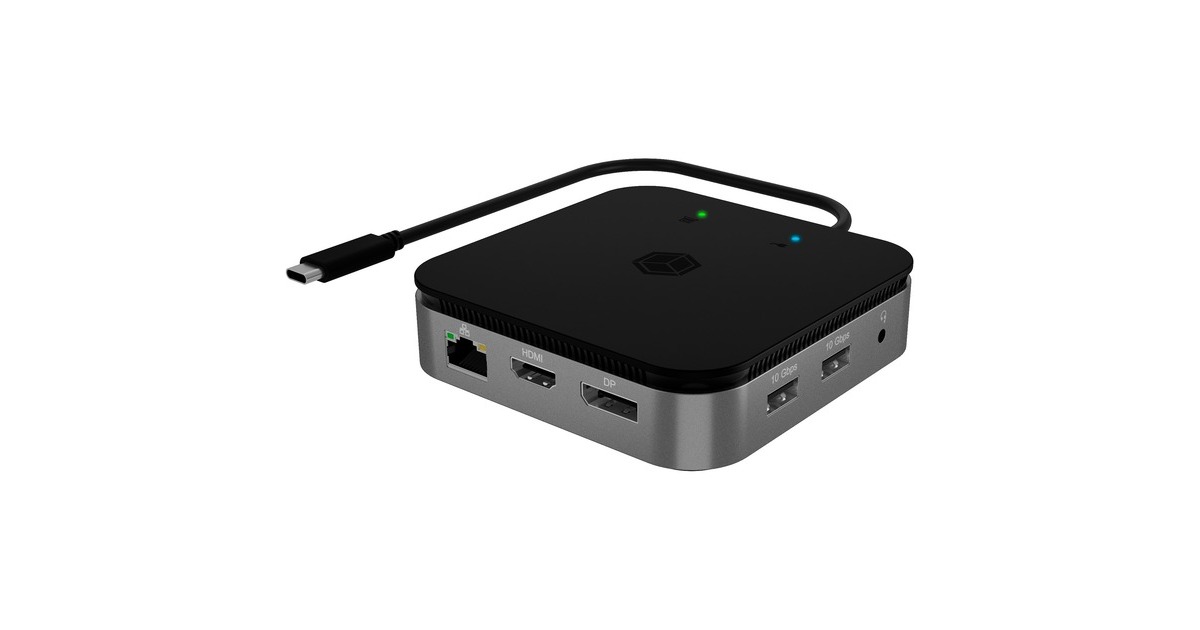 ICY BOXIB-DK408-C41 dockingstation  (Antraciet, USB-C, USB-A, HDMI, DisplayPort, RJ-45)
