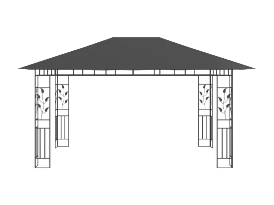 Tonnelle avec moustiquaire et lumières LED 4x3x2,73m Anthracite