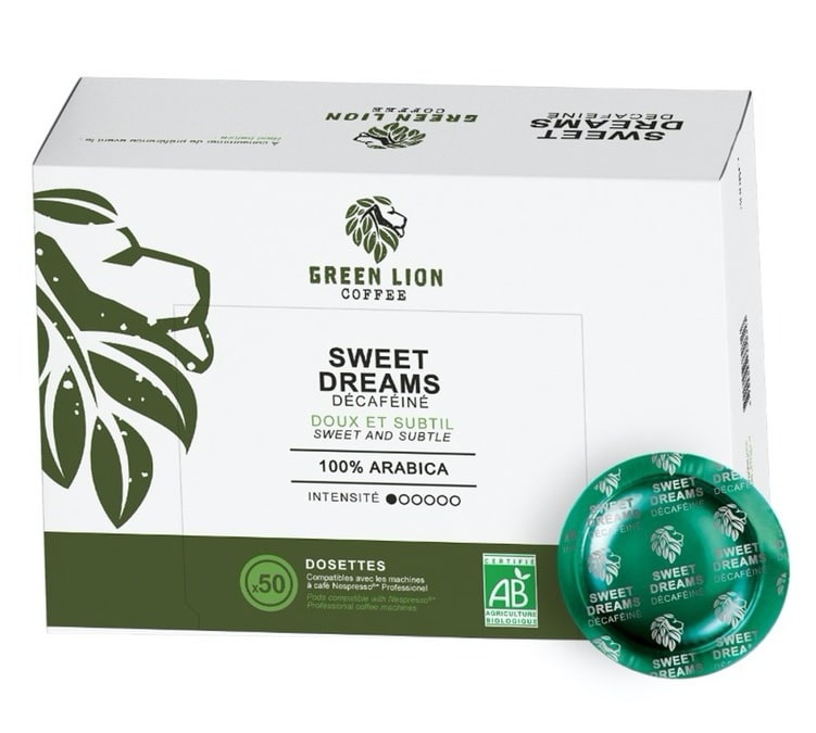 50 dosettes compatibles Nespresso® pro Sweet dreams Office Pads Bio - GREEN LION COFFEE