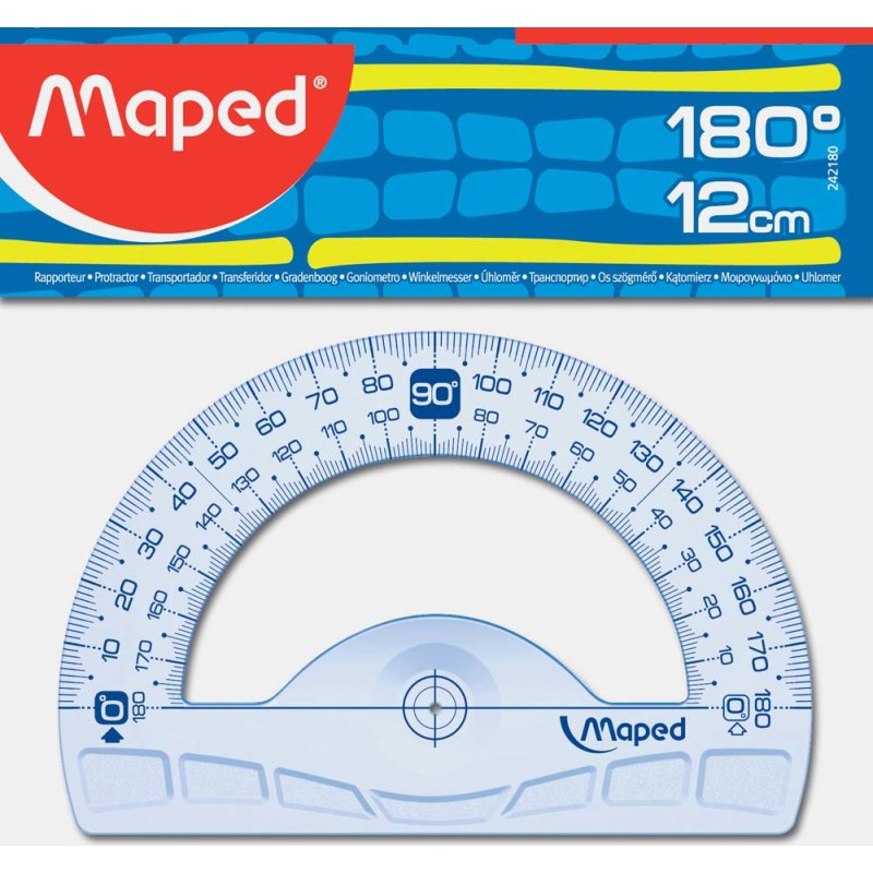Rapporteur maped geometrique en plastique recycle          180degres base 12cm