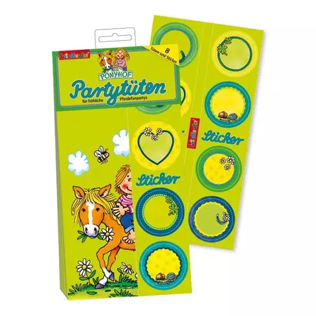 Lutz Mauder Partytüten aus Papier, Mein Ponyhof 8er Packung