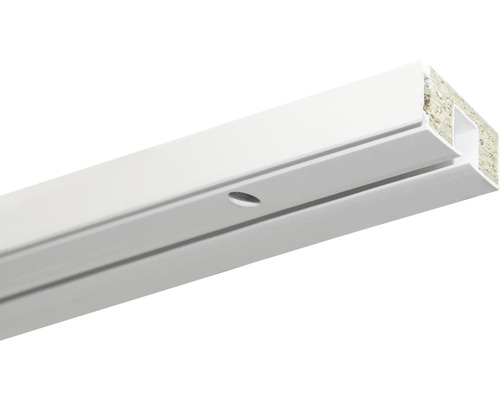 GE1 gordijnrail met profiel voor volantmontage, wit, enkele rail, 120 cm