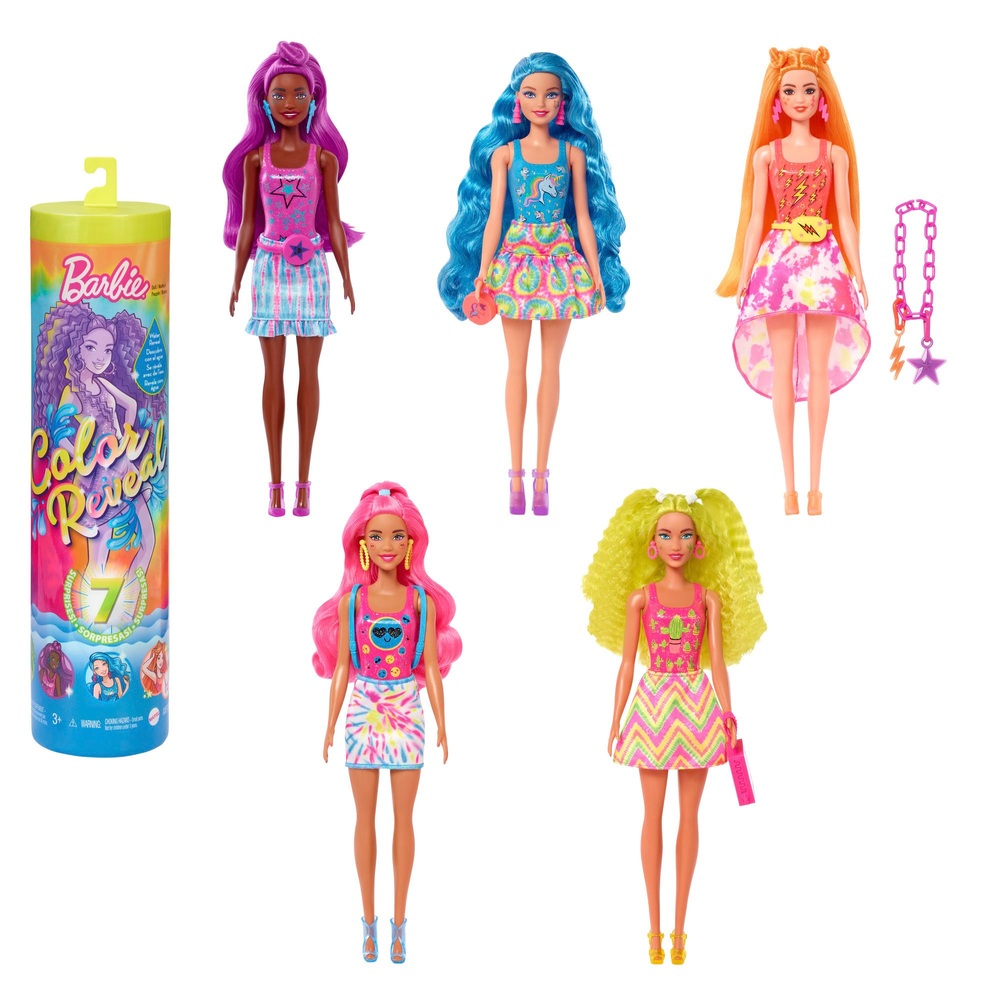 Barbie Colour Reveal Neon Tie-Dye Puppensortiment