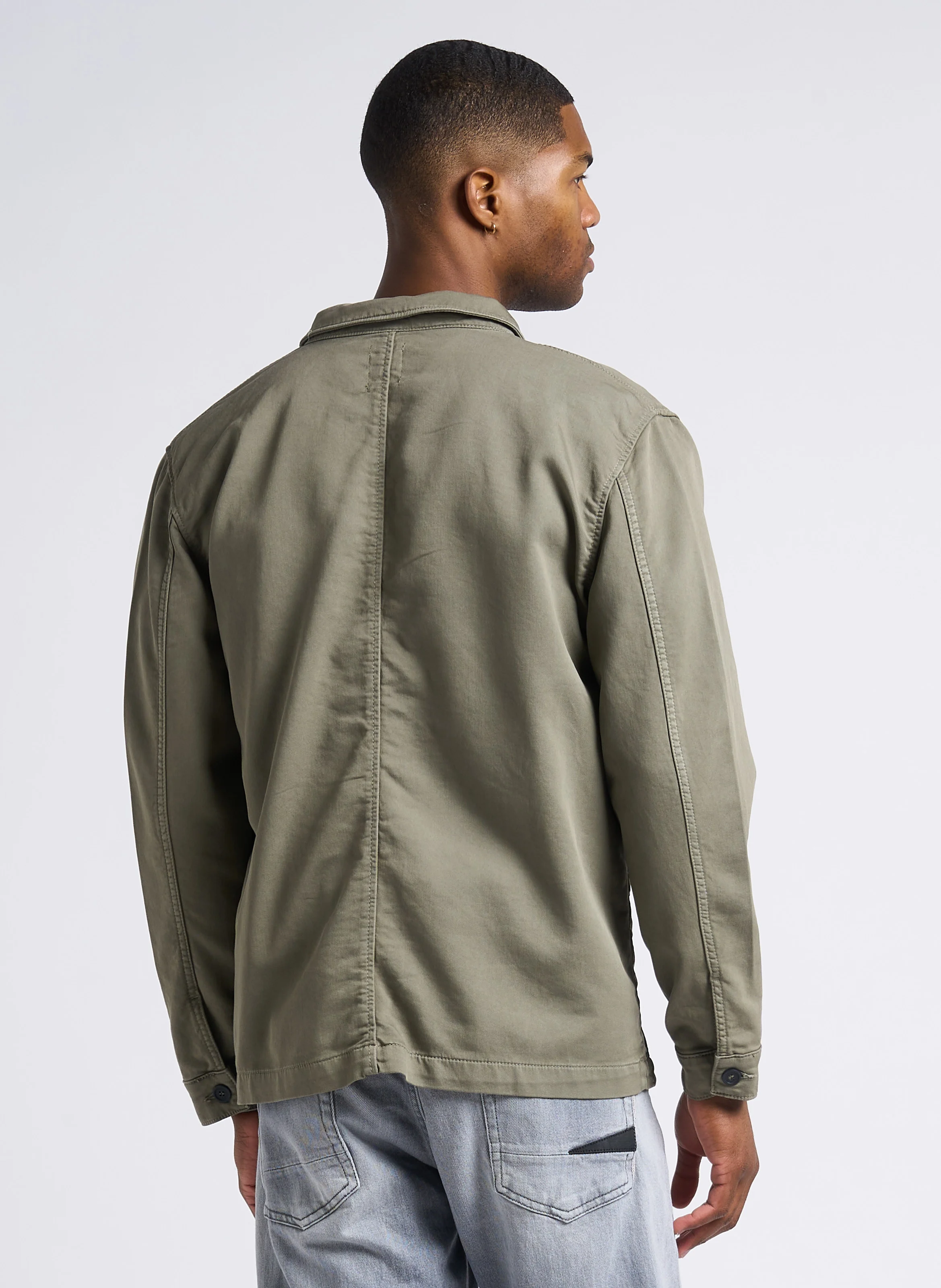 CARVOS - Veste droite en coton mélangé | Vert