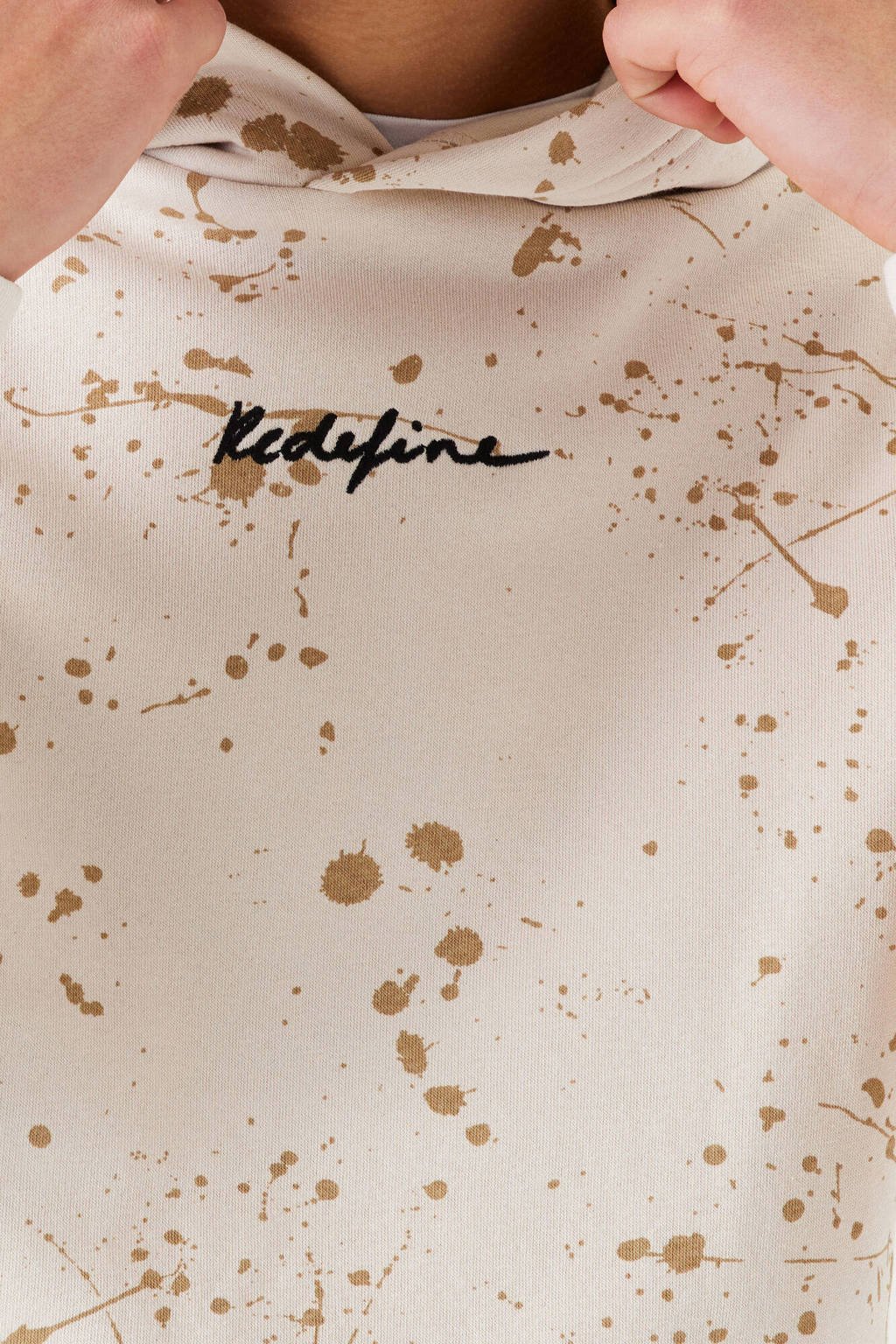 Garcia hoodie met all over print beige/bruin