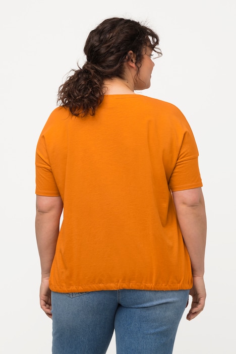 T-Shirt, Saumband, Rundhals, Halbarm, Biobaumwolle