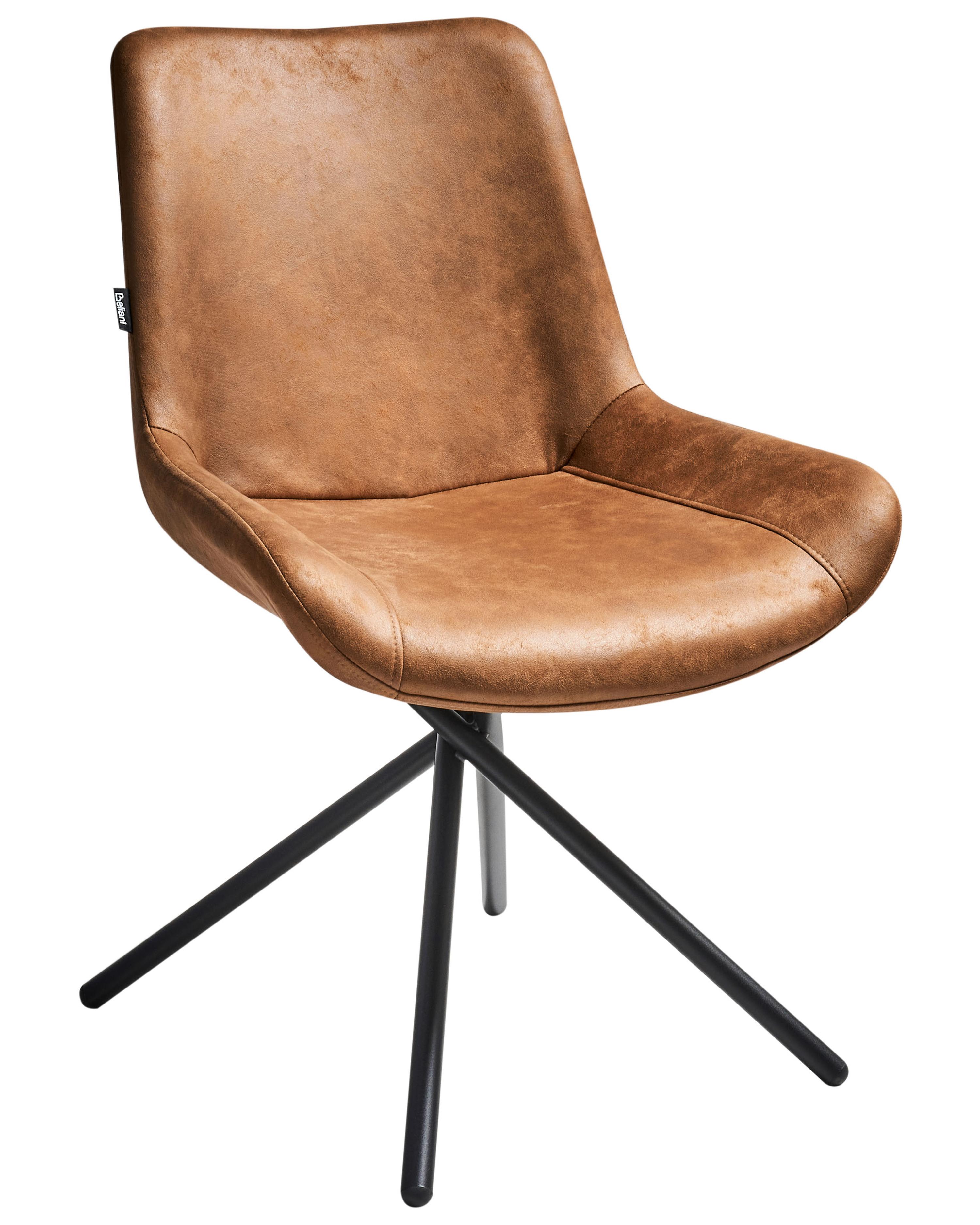 Set van 2 eetkamerstoelen HAILEY Kunstsuède Goudbruin