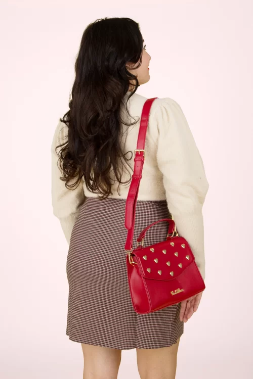 Vixen Heart Studded handtas in rood