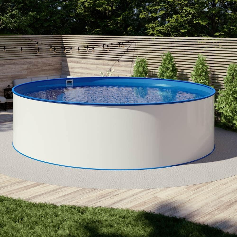 POOL Total Rundpool Stahlwandbecken Ø 3,50 x 1,20 m, Folie blau 0,80 mm