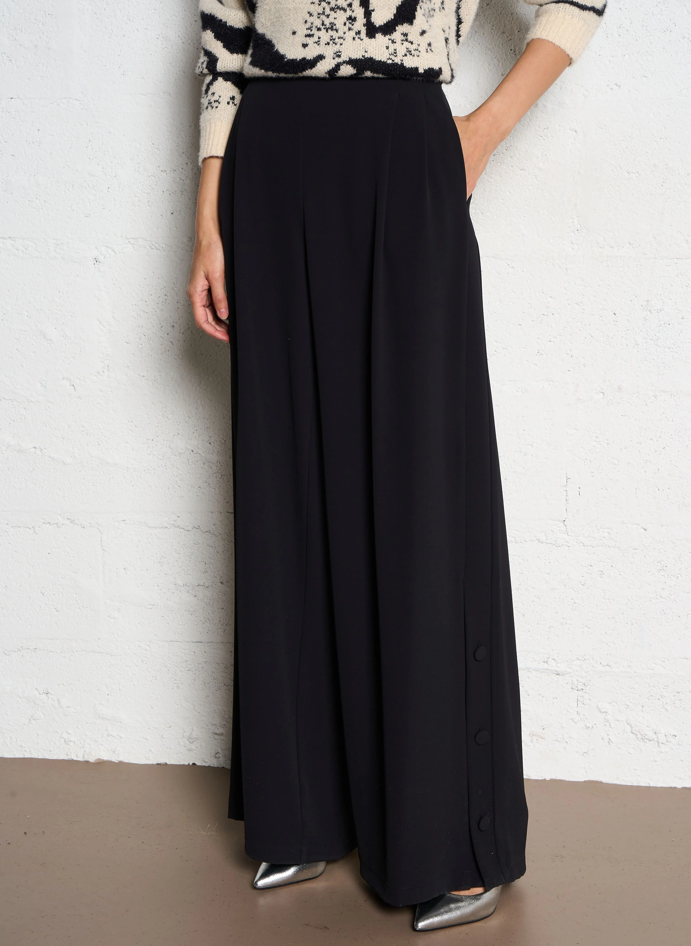 Pantalon large | Noir