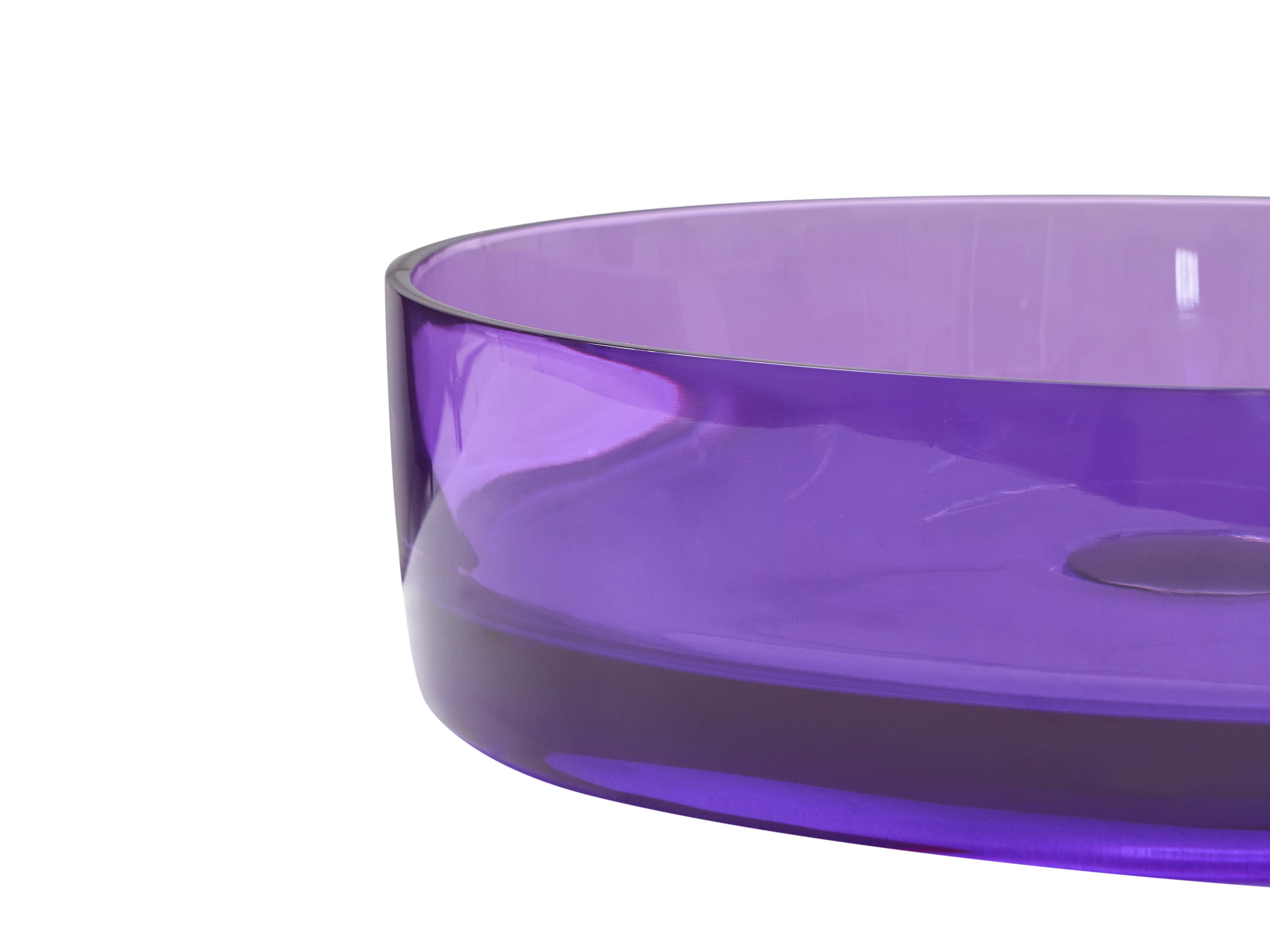 Wastafel voor aanrechtblad TOLOSA ⌀ 36 cm Solid surface Paars