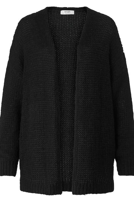 Strickjacke, oversized, offene Form, V-Ausschnitt, Langarm