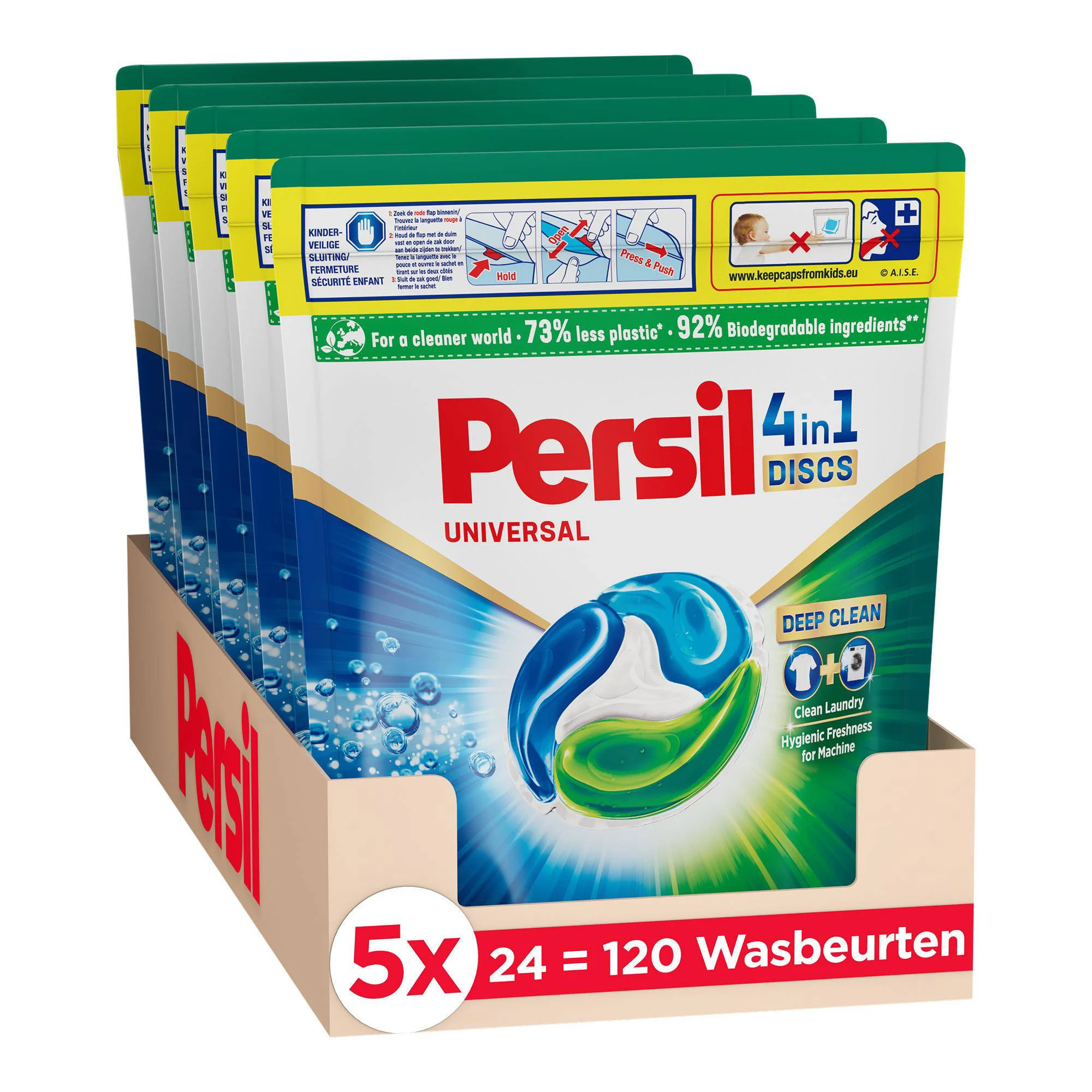 Persil Discs Universal Doy - wascapsules - voordeelverpakking - 5 x 24 wasbeurten - 120 wasbeurten