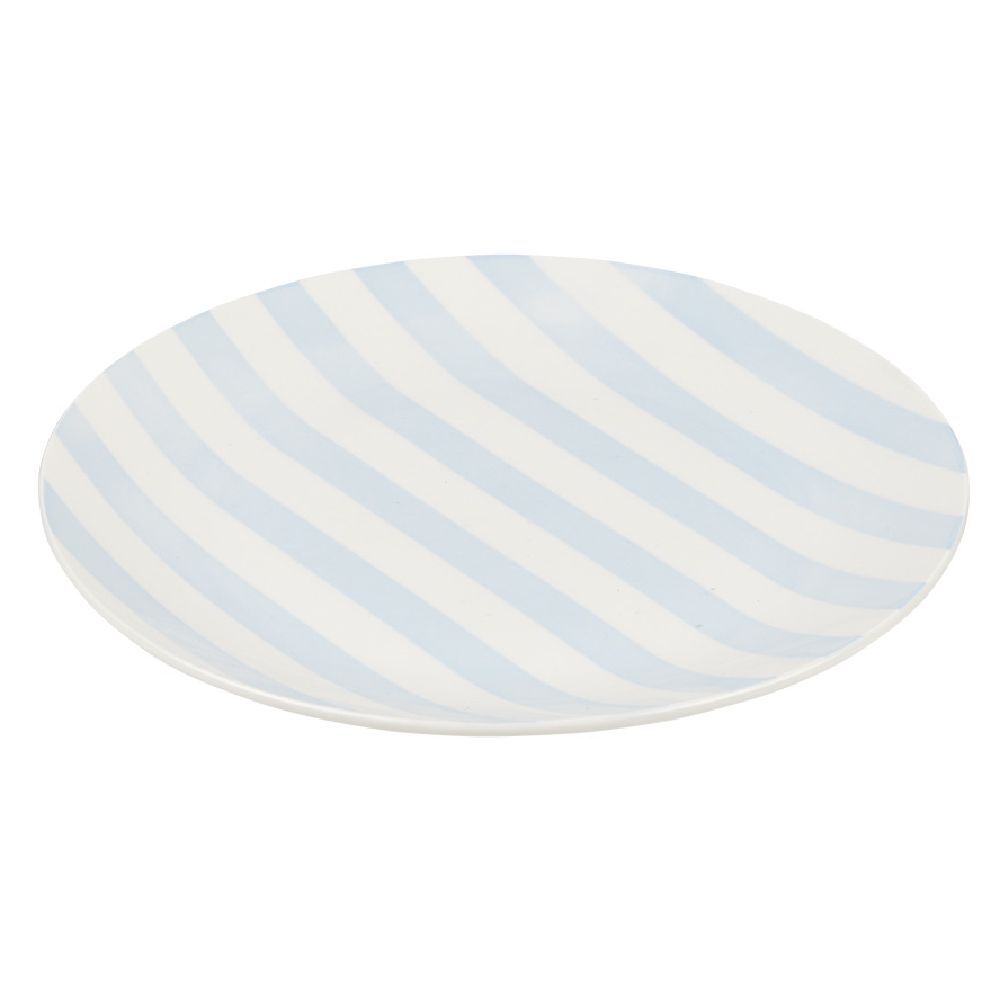 Assiette à dessert porcelaine rayure bicolore Ø16cm