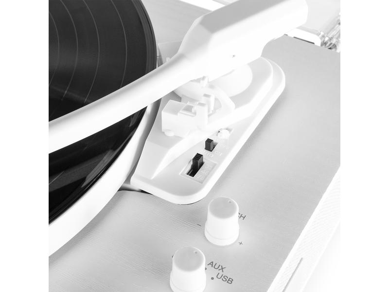 Fenton Plattenspieler mit Bluetooth RP162 Weiss Retro Plattenspieler mit Bluetooth, USB-Player und Umwandlungsmöglichkeit für Schallplatten