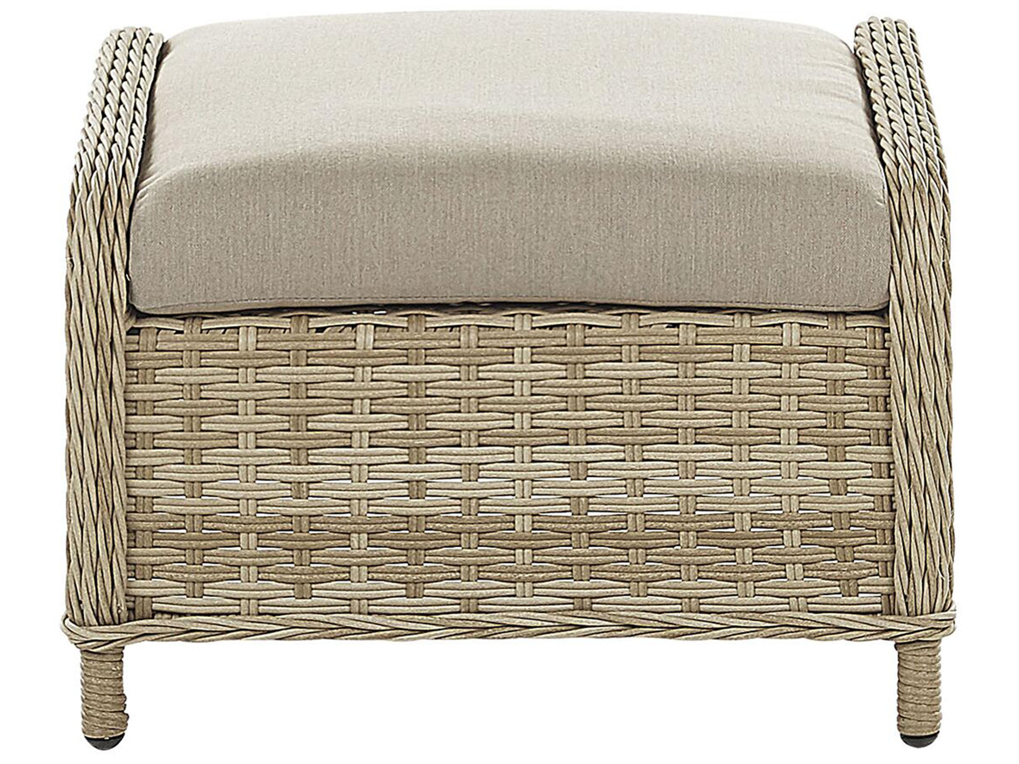 Loungeset met tafel en ottomaan 2-zits PONZA PE rotan Beige