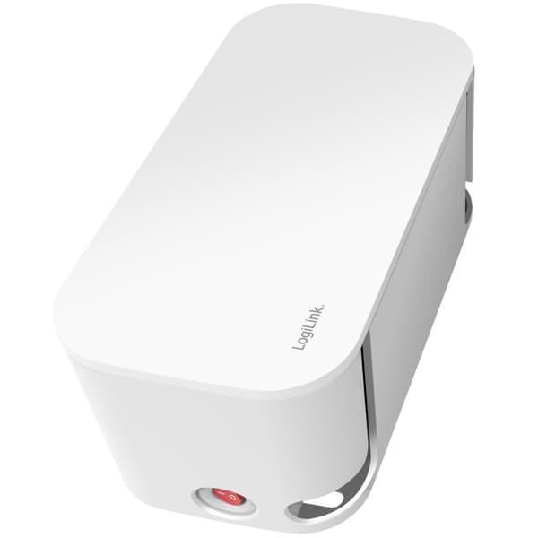 LogiLink Kabelboks - Kabelboks med strømuttak + USB-A/USB-C-lading Hvit