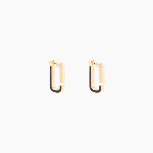 Marc Jacobs The J Marc Colorblock Flat Hoops, Sort/Guld