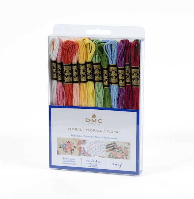 Mouliné Broderigarn Pakke Florals 24 Farger DMC