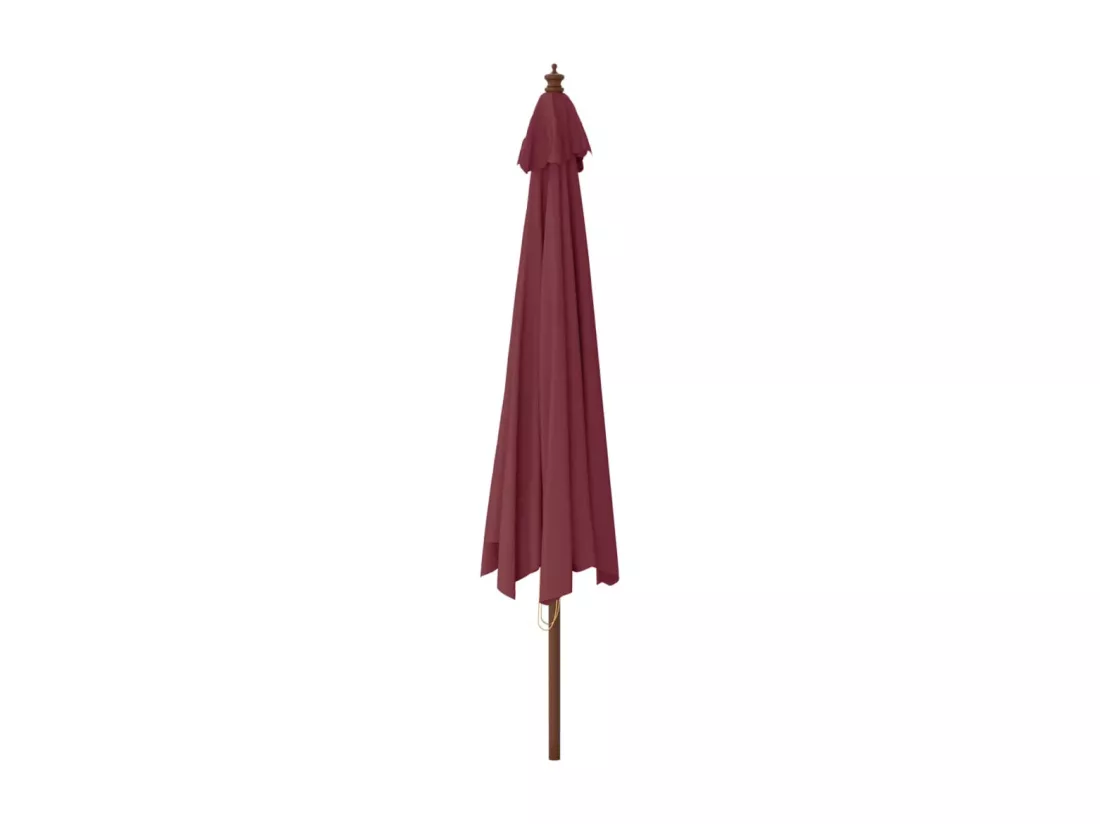 Parasol de jardin avec mât en bois rouge bordeaux 400x273 cm