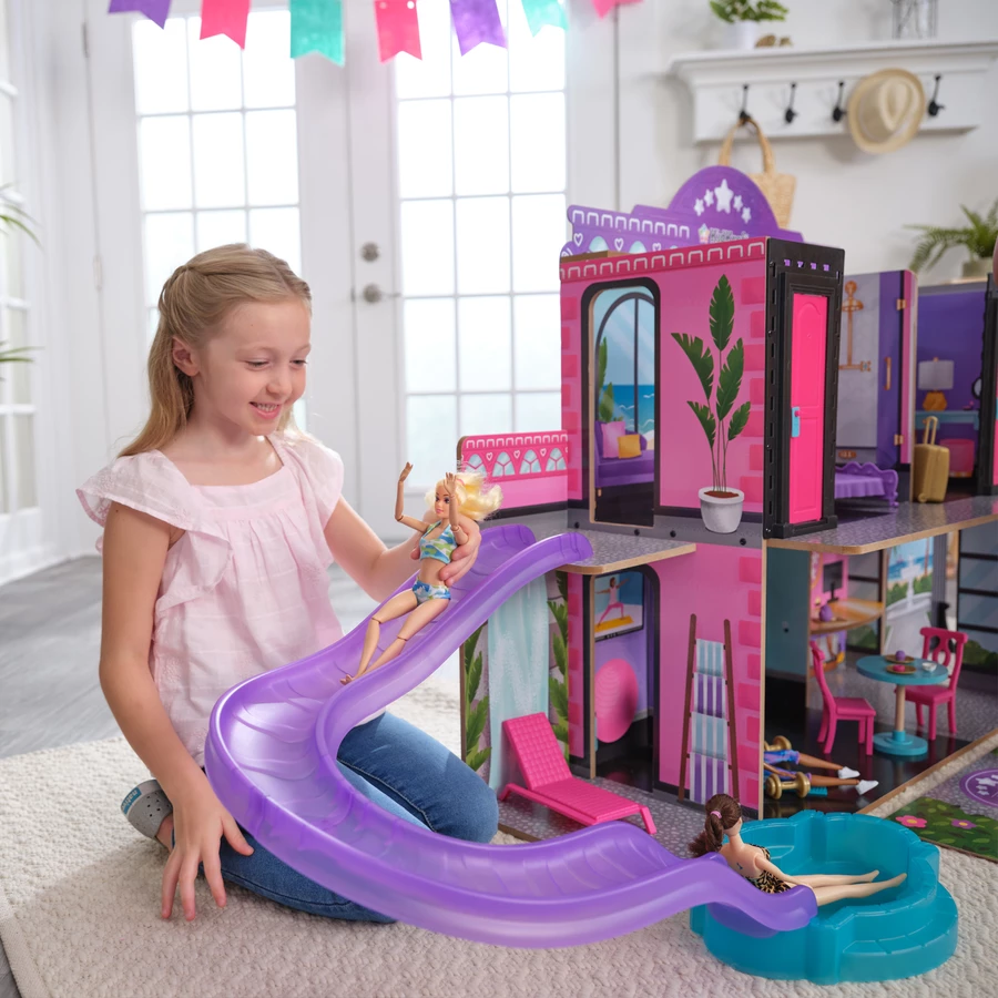 Kidkraft® Puppenhaus 2-in-1 Hotel und Waterslide