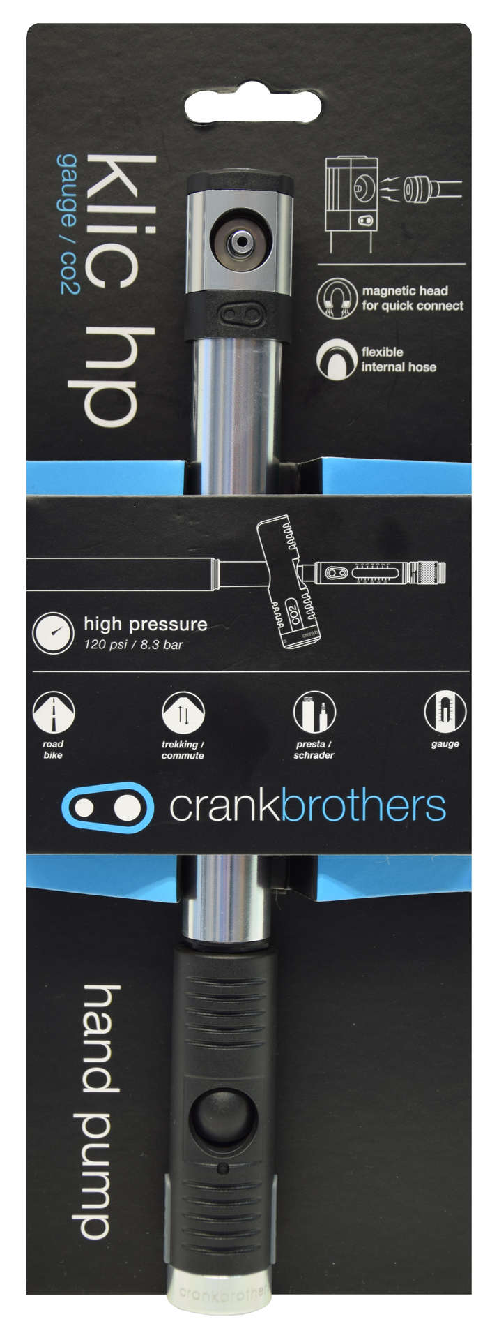 Crankbrothers Klic HP  Minipomp/CO2-Pomp Zilver