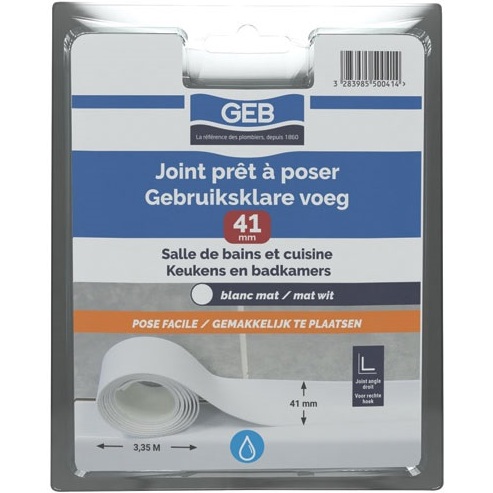 Joint étanchéité préformé 3m35 x22mm blanc