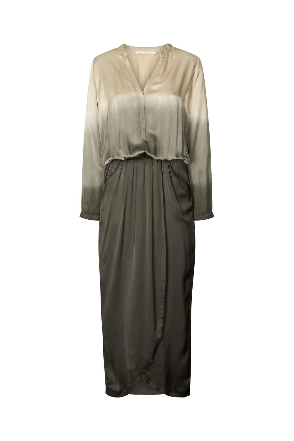 Rabens Saloner  Vera Flow wrap over kjole - Sand combo