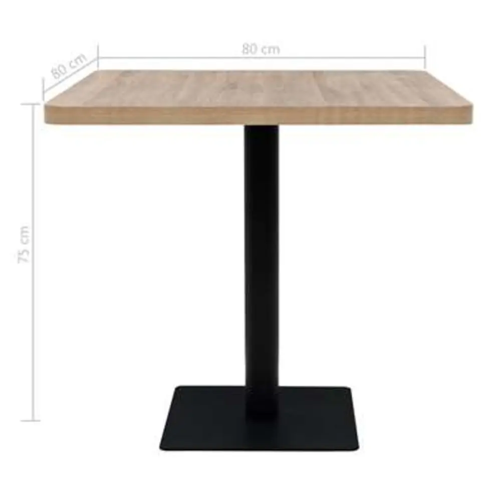 vidaXL - Eetkamertafel - Beige - MDF - 80 x 80 x 75 cm
