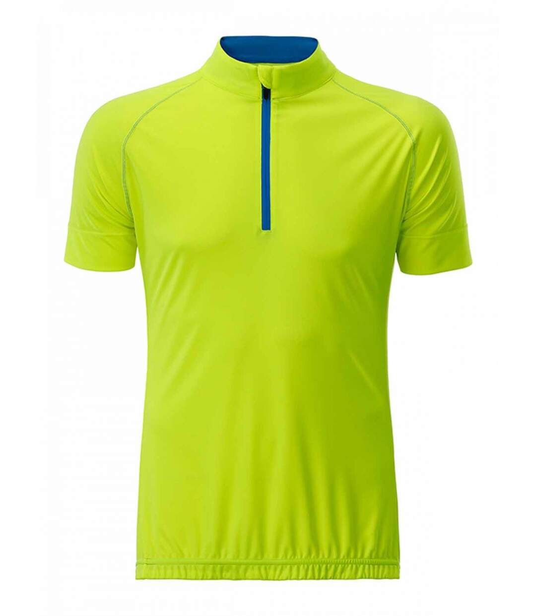 maillot cycliste demi zip - HOMME - JN514 - jaune vif