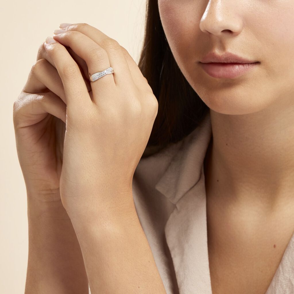 Bague Aglae Or Blanc Oxyde De Zirconium