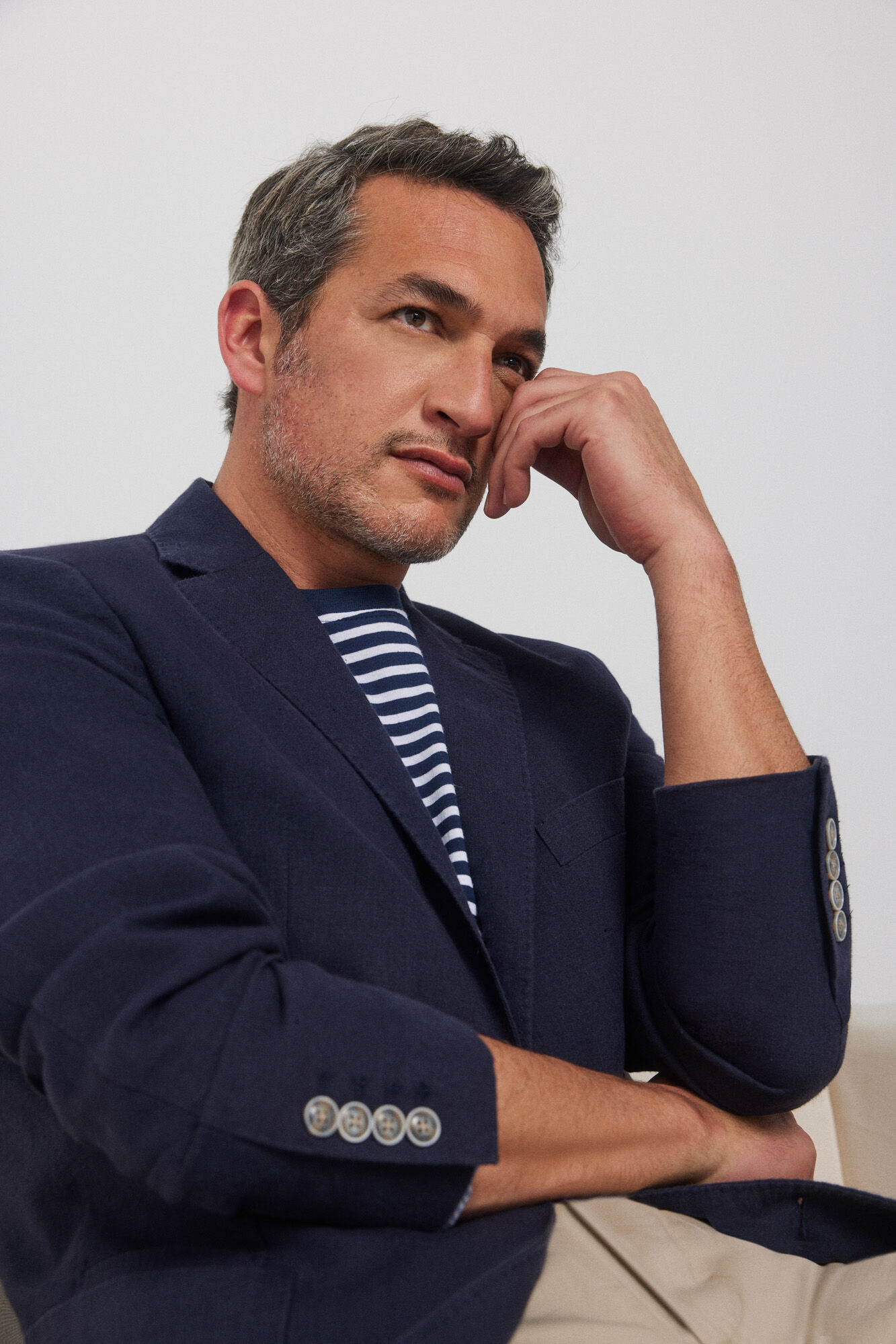 Blazer de linho - Azul marinho